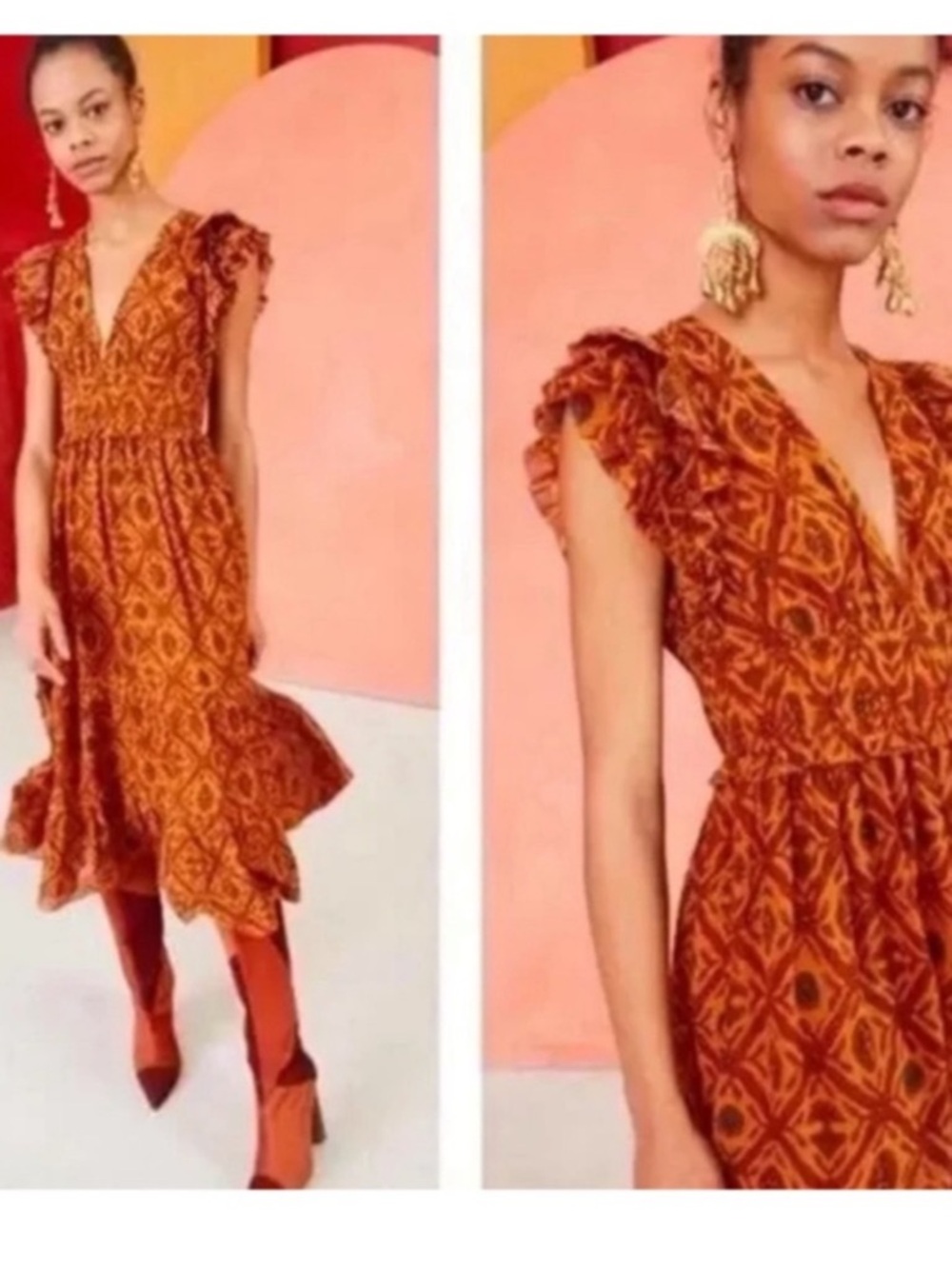 Ulla Johnson Anika Midi Silk Dress Sz 6